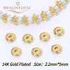 14K Gold Plated Brass Round Abacus Flat Spacer Beads ,Bead Separator For DIY Bracelet Necklace Jewelry Making Supplies Wholesale
