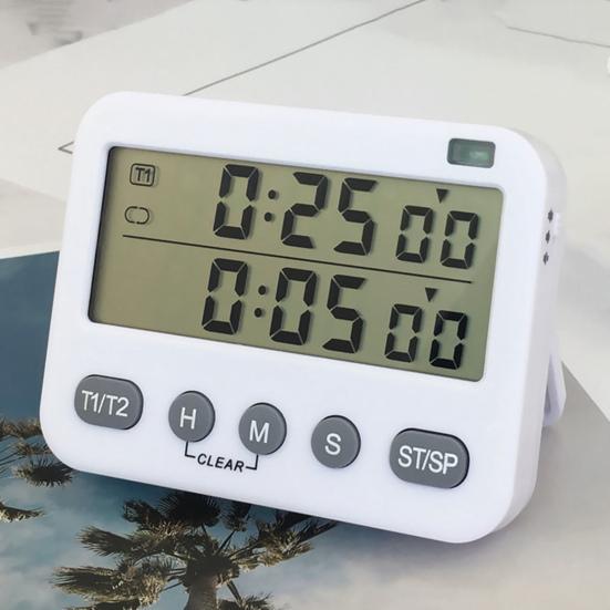 Dobbel digital timer Praktisk batteridrevet timer Minnefunksjon Tidsstyringsverktøy for hjemmekjøkken Robust