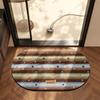 Minimalist Retro Oval Bathroom Floor Mat, Absorbent Quick Drying Anti Slip Carpet, Bathtub Front Carpet, Home Decor