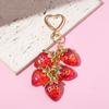 Cute Strawberry Bag Pendant Keychain Kawaii Heart Flower Daisy Key Chain for Women Girs Bag Purse Pendant Accessories Gift