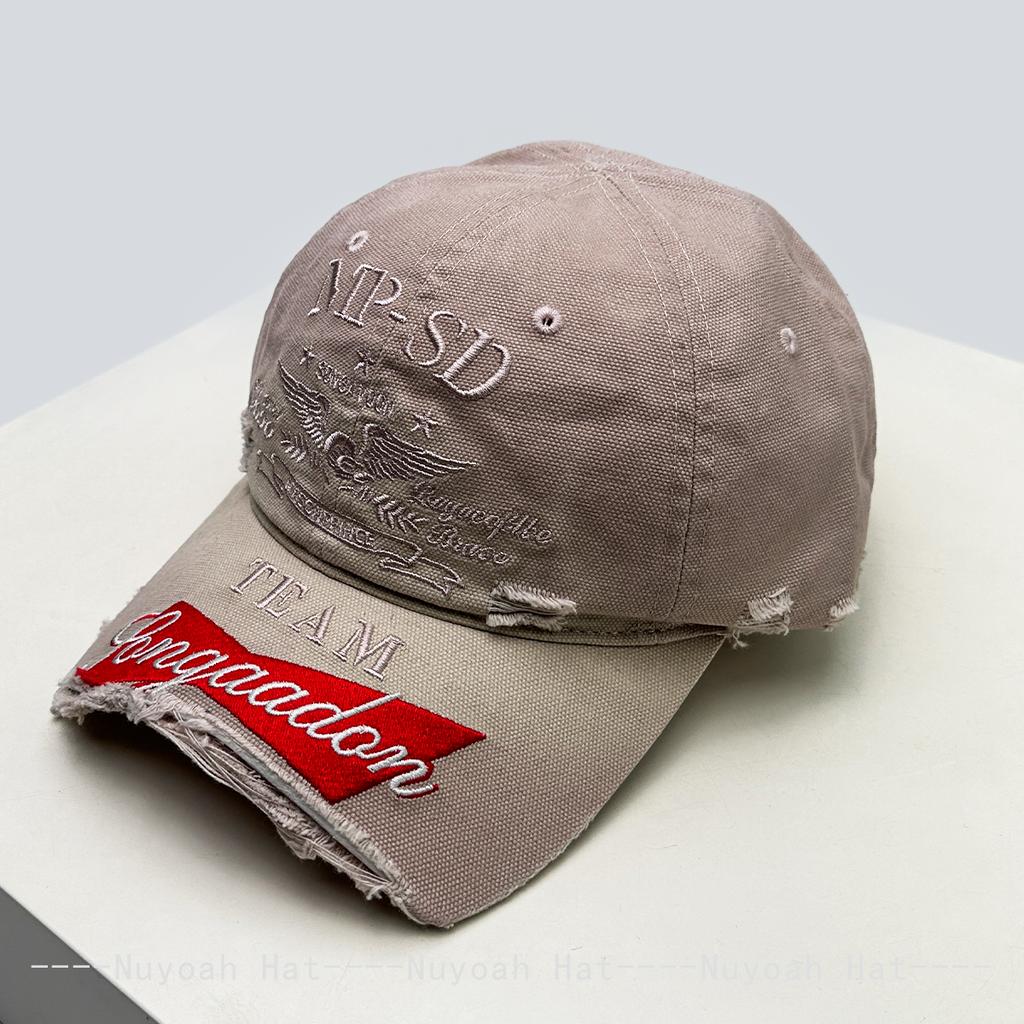 Und Damen Broken Style Bestickte Buchstaben Drucke Baseballkappen Sonnenschutz Hip-Hop All-Match Personalisierte Schirmmützen Street Style Trendy Ins