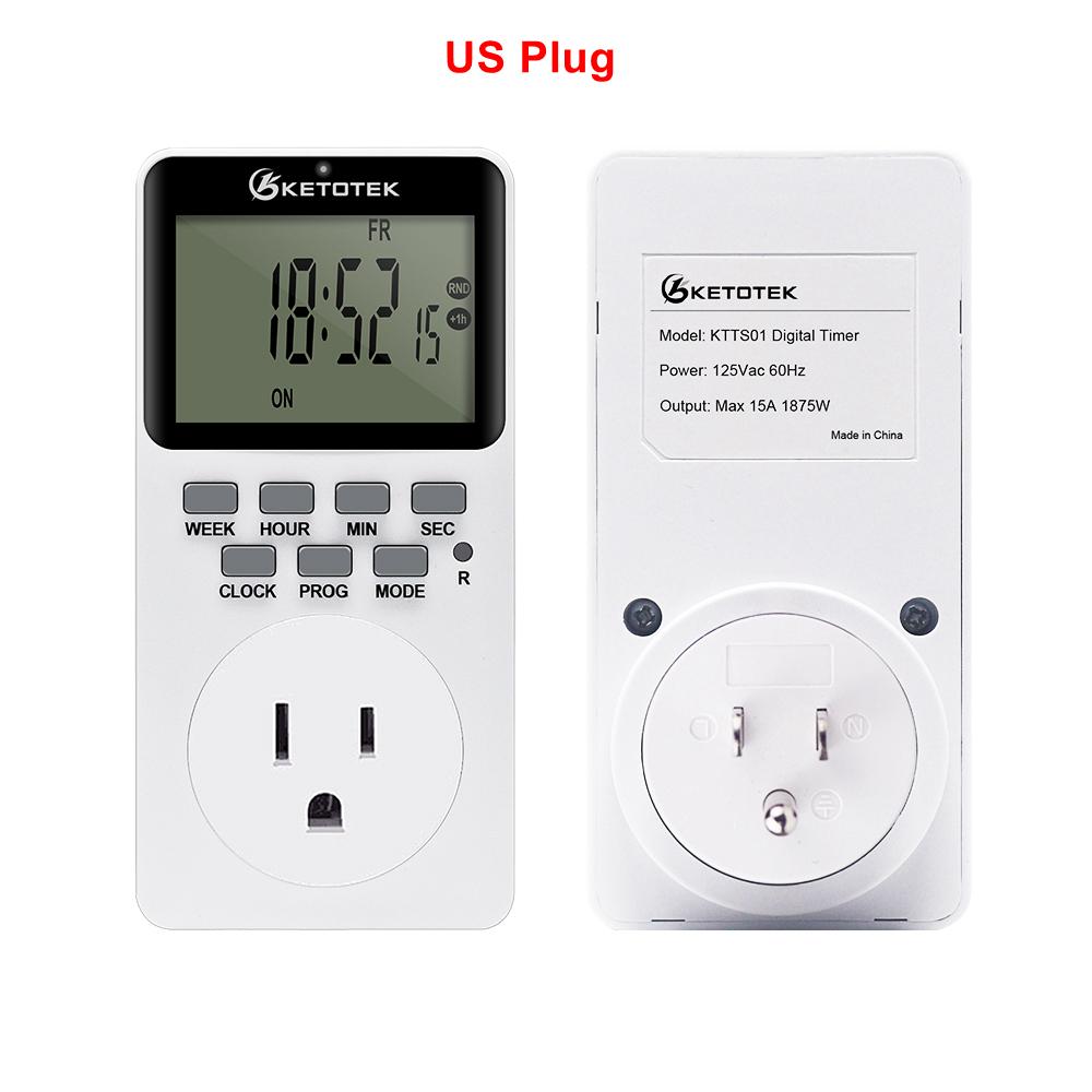 EU/US/UK Electronic Digital Timer Switch Programmable 220V 110V Kitchen Plug Socket Timing Outlet Random Coutdown 12/24hr Timer