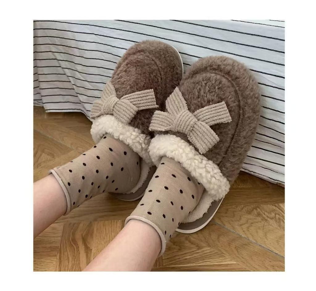 Cotton Slippers Women's Winter Autumn Cotton Slippers Dirt-resistant Thick Bottom Home Non-slip Student Dormitory Warm Confinement Slippers