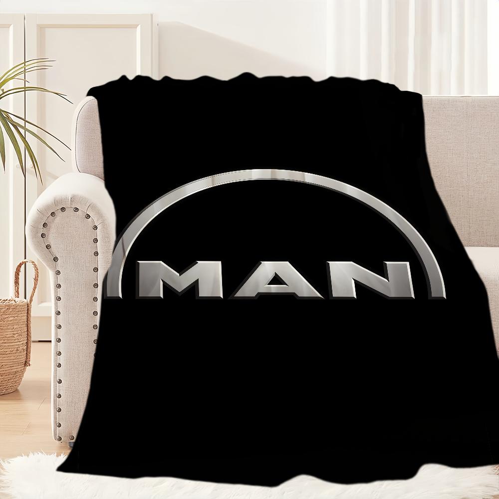 

M-Man T-Truck-ES Логотип Модна ковдра Ковдра для дивана Софи Подорожей Дому Пікніка Фланелева ковдра подарунок на день народження Тепла Зручна 30x40in