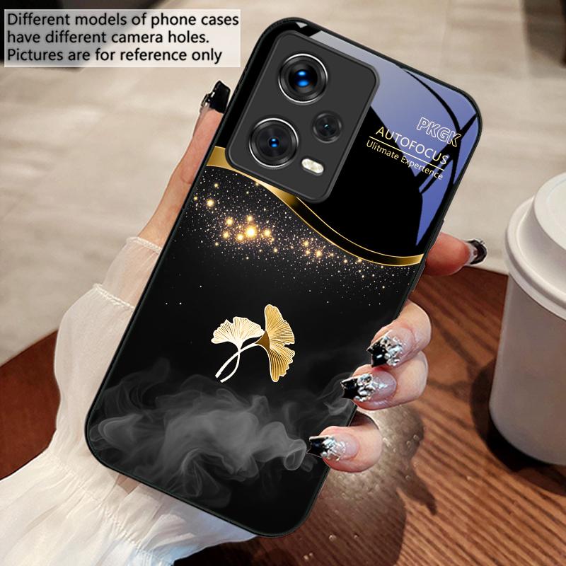 Lila Rauch Ginkgo Blätter Für Xiaomi 14 Ultra 13 Lite Redmi Note 13 11 Pro 12 Plus Poco X6 3 Pro F4 6 GT Gehärtete Handyhülle