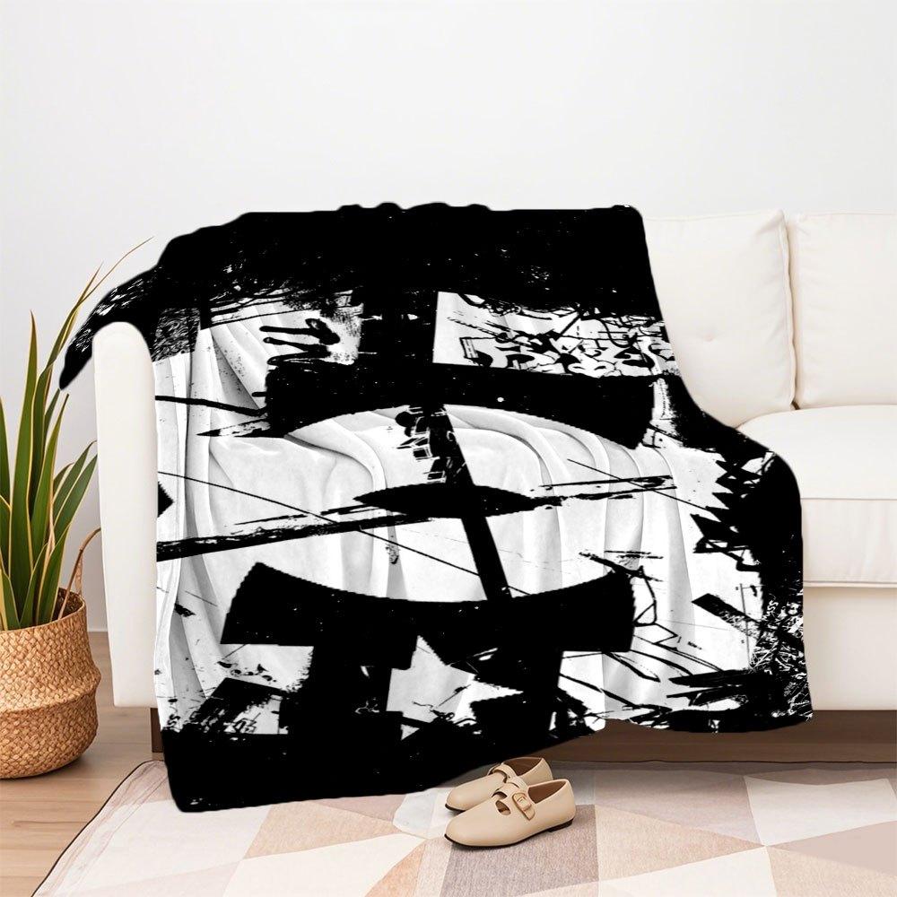 Abstract Graffiti Art Print Urban Street Style DecorBlanket Flannel Throw Blanket for Sofa, Bed, Travel, Camping, Office, Couch, Chair