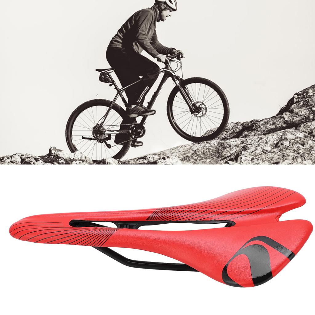Saddle Waterproof Road Bike Cushion Breathable Hollow Cycling Racing Saddle(Black White )