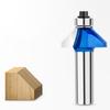 4pieces 1/4"/1/2" Shank Chamfer Router Bit Woodworking Milling Cutter 45Degree Knife with Top Bearing Bevel Edge