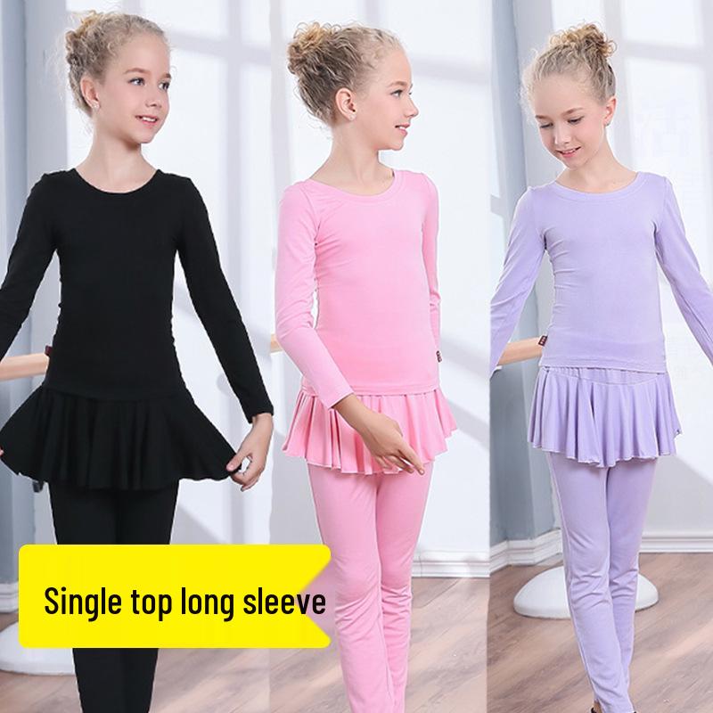 Children's Cotton Dance Tops - Spring & Autumn: Long/Short Sleeve Latin, Summer Chinese, Yoga Wear for Girls