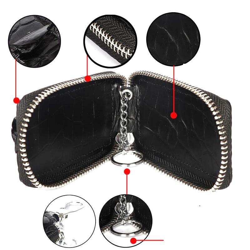 1PC Key Wallets Business Universal Crocodile Print Protective Cover Zipper  Key Storage Bag Interior Products
