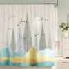 1Pc Art Japanese Pattern Shower Curtain Waterproof Printed Polyester Fabric Bathroom Partition Curtain Home Decorative Curtain