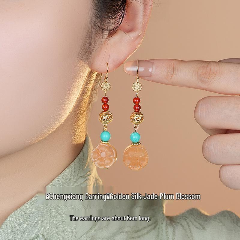 Women's Summer Style Fresh Pearl Earrings, High-End Hanfu Accessories, 925 Sterling Silver