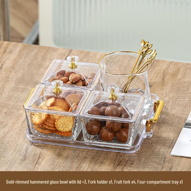 Light Luxury Square Glass Snack & Candy Tray