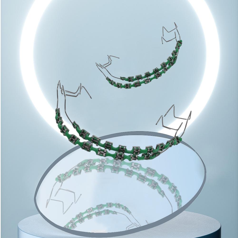 Temporary Tooth Decoration Dental Fake Braces with Metal Wires & Bracket Orthodontic Braces Practice Props for Dental Students