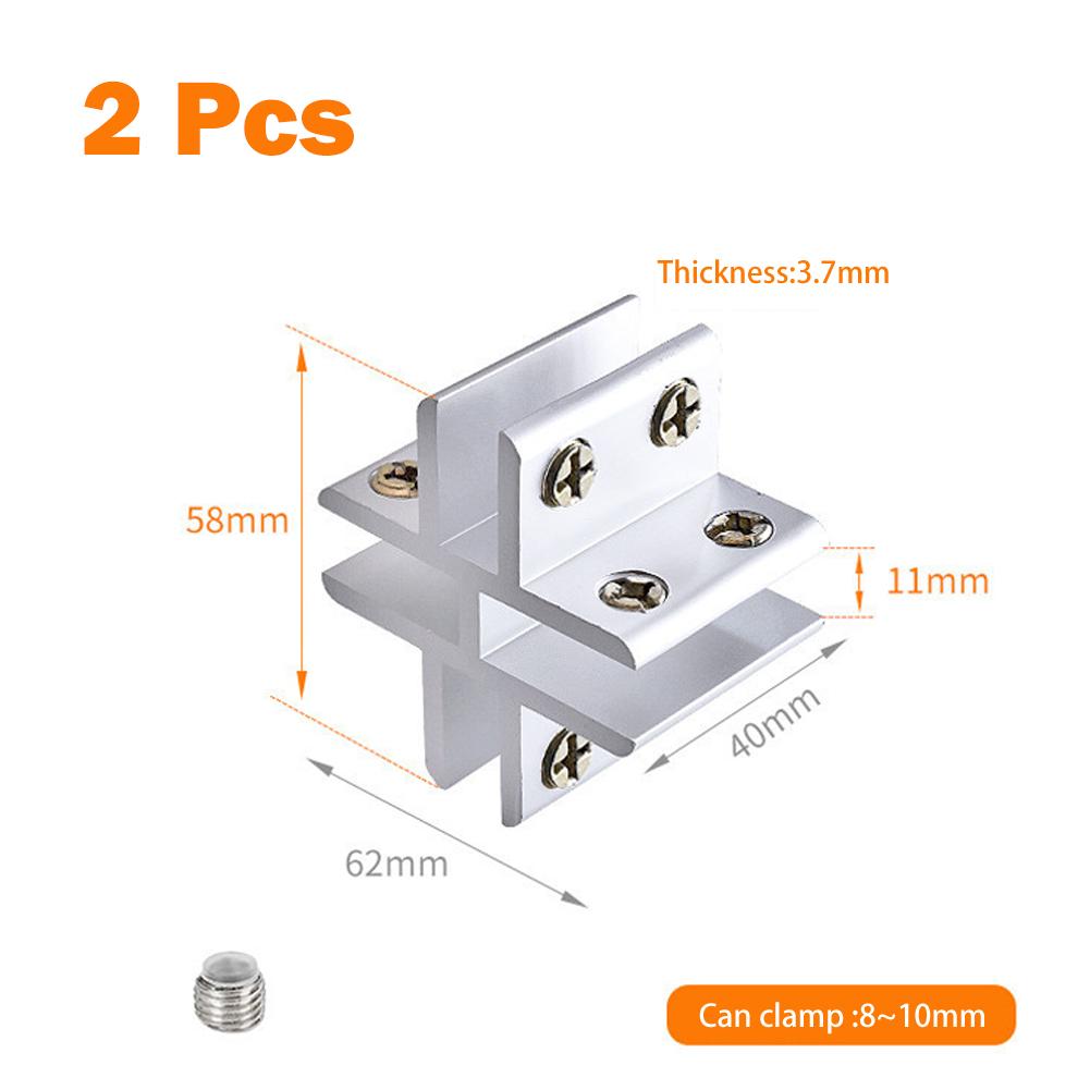 2pcs Right Angle Fixed Glass Clamp Mirror Clip Shelf Holder Showcase Combination Connecting For 8-10mm Glass Fitting