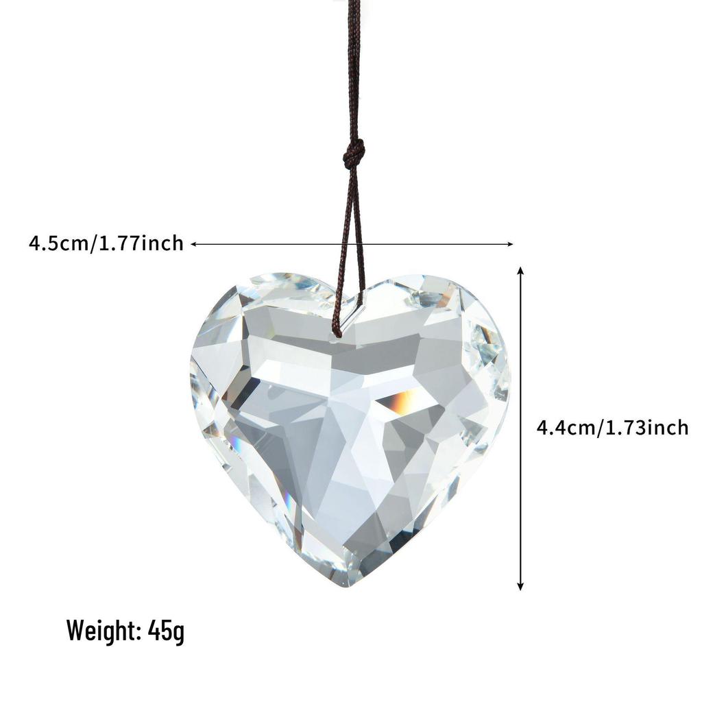 45mm Peach Heart Crystal Prism Pendant for Jewelry & Chandelier Décor