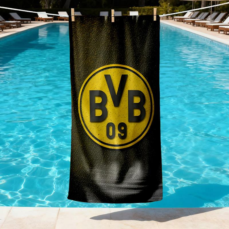 Borussia Dortmund Print Beach Towel Design, Soft, Lightweight. for Home Bathroom, Spa, Pool, Yoga, Surfing, Camping, Gift for Family, Friend