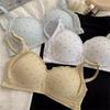 Japanese underwear beautiful back without steel ring, small chest gathering upper support bra, women's big chest showing small gathering upper support
