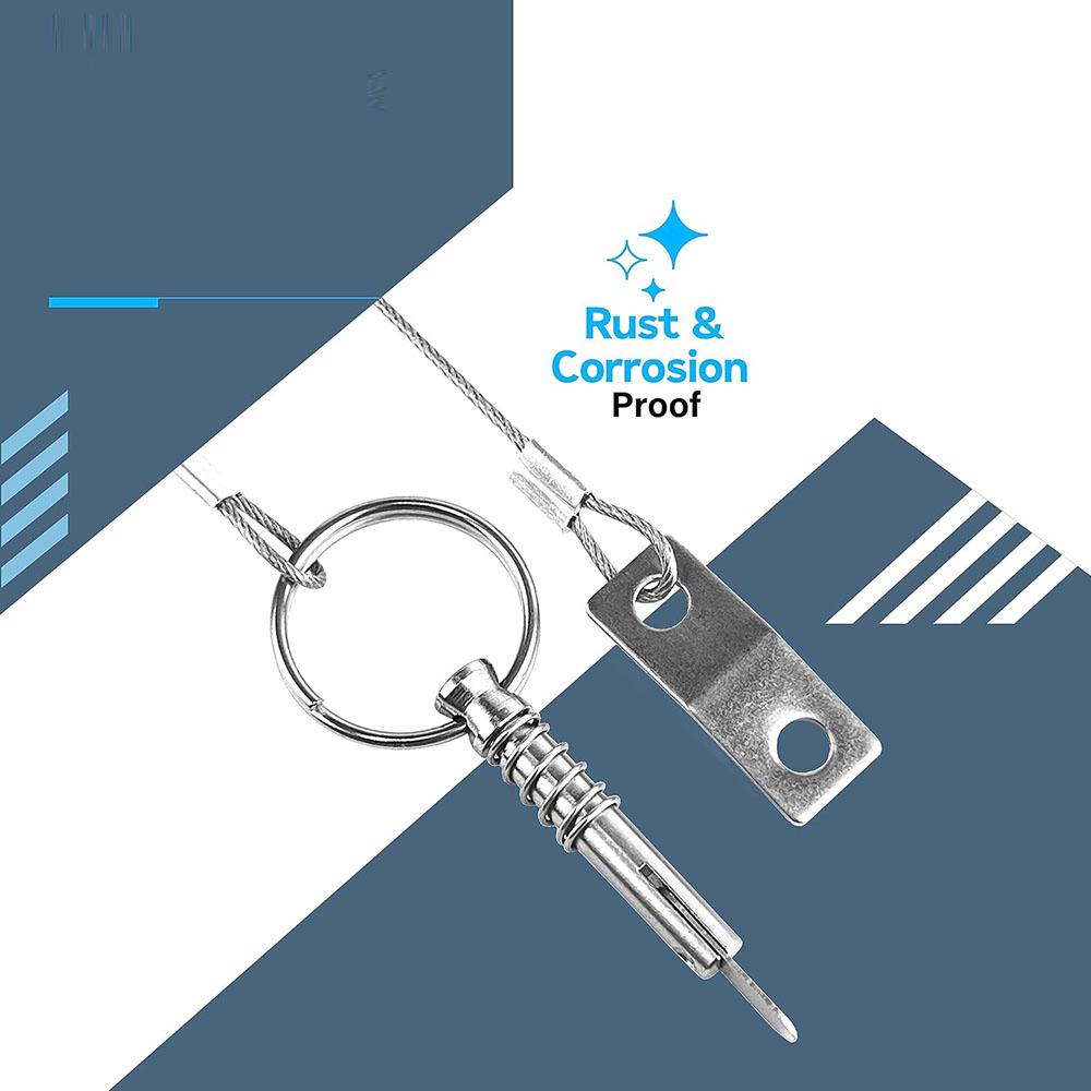 4x 316 Stainless Steel Quick Release Pins Boat Bimini Top Quick Release Pin 1/4