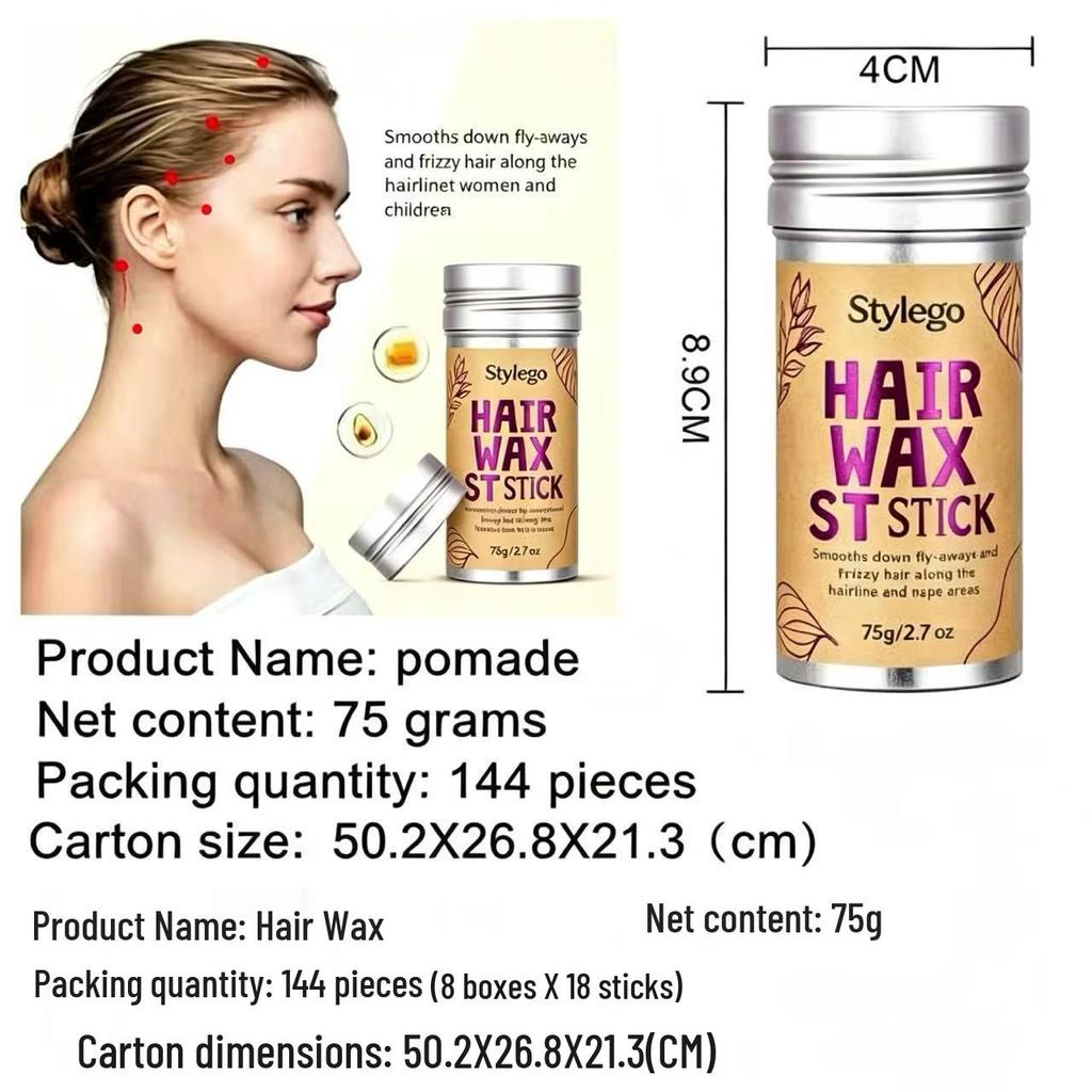 Haarwachsstift: Fester Halt, Feuchtigkeitsspendend, Anti-Frizz und Kontrolle von abstehenden Haaren.