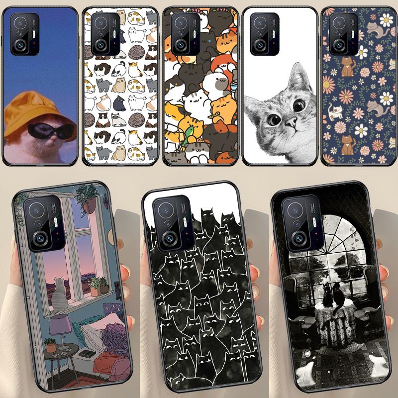 

Чехол с милым котом для POCO X5 X3 F5 Pro X4 F4 GT M5s C40 F3 для Xiaomi 13 Lite 12 11T 12T Pro 12X