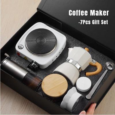 7Pcs Coffee Machine Kit Portable Hand Brew Espresso Coffee Equipment Coffee Maker Gift Set Moka Pot