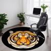 1pc Tiger Pattern Office Round Area Rug, Mat Suitable For Office, Under Office Chairs Bedroom Living Room Home Decor, Room Deco