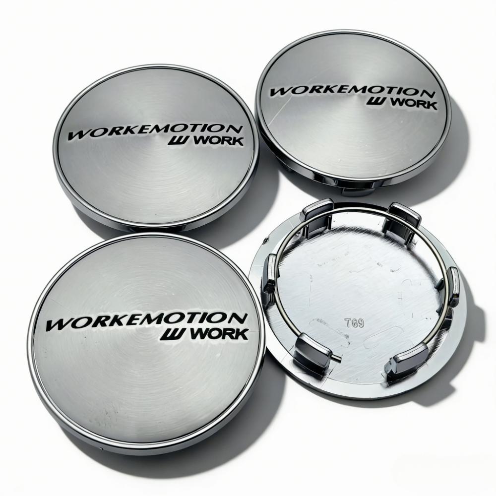 4pcs JDM W Work Emotion Logo Emblem Car Wheel Center Caps 69MM Clips 56MM Wheels Hub Cap Rim Hubcaps Dust Cover Car Accessories