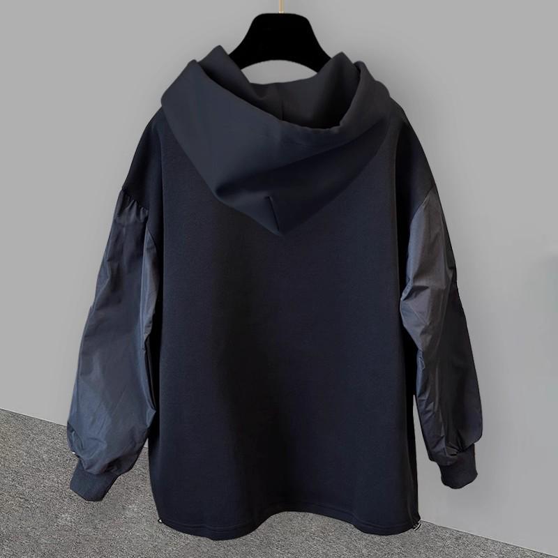 Trendiges Lässiges Gestreiftes Patchwork Halbreißverschluss Kapuzenpullover Set für Herren - Herbst 2025