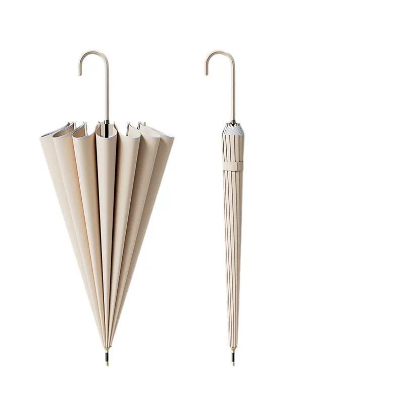 New Style Straight-Handle One-Piece Umbrella for Women, High-Looking Automatic Umbrella, Enlarged, Reinforced, Thickened, Storm-Resistant Long-Handle