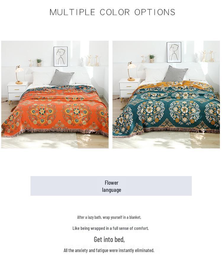 High-End Pure Cotton Sofa and Bed Cover: Summer Quilt, Nap Blanket, Multi-Functional Bed Sheet.