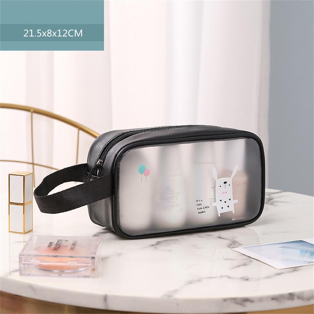 PU Make Up Bags PVC Cartoon Transparent PVC Cosmetic Bag Female Handbag Travel-friendly For Travel Essentials Daily Storage