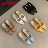Fashion Fashion Weave Women Flats With Shoes Female Designer Buckle Shallow Footwear Slip On Ladies Flats Mary Janes Shoes Mules