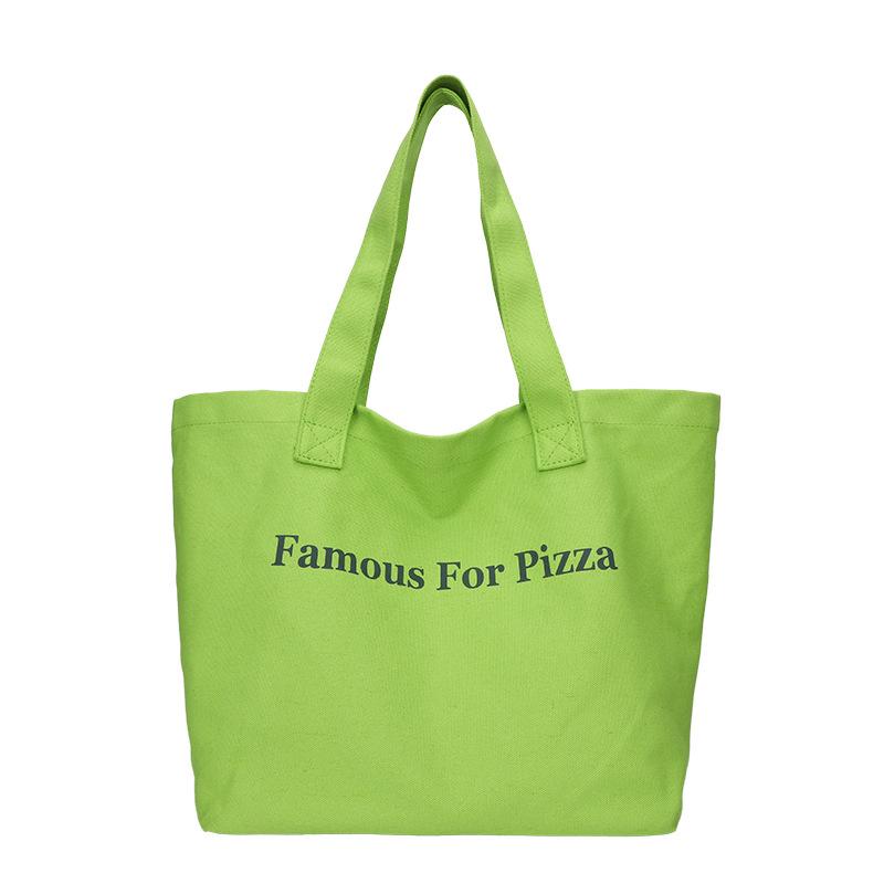 

Large capacity canvas bag women s 2025 new candy-colored casual letter print shoulder tote bag 50*23*32 светло-зеленый