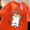 Catching Baby Fun Cat Print Japanese Style Clothes Men Fashion Oversize T-Shirt Casual O-neck Tops Summer Cotton Loose T Shirt