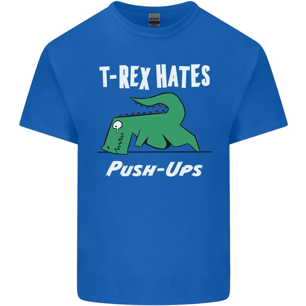 TRex Hasst Liegestütze Fitnessstudio Lustige Dinosaurier Unisex Leichtes Baumwoll-T-Shirt