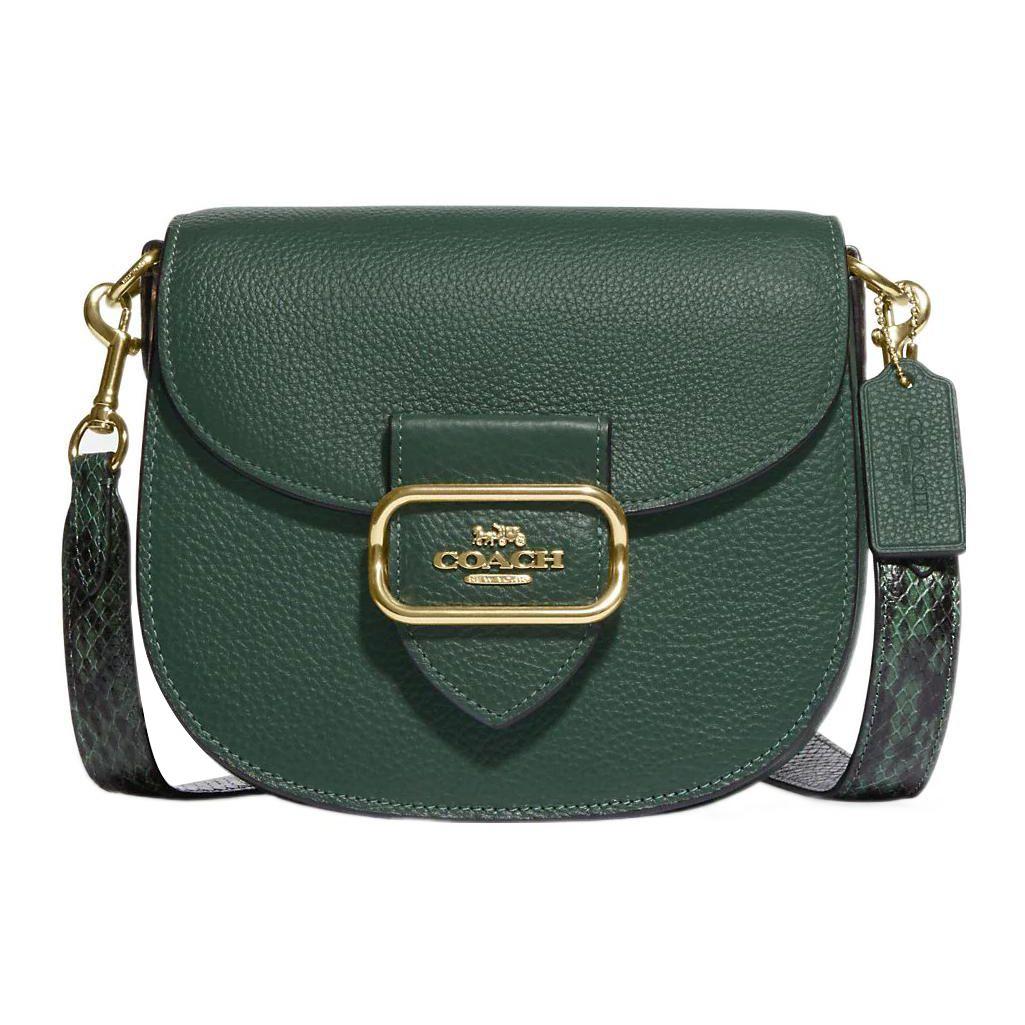 

Coach Saddle 24 Multifunctional Pocket With Snap Closure Women Shoulder Bag Dark-Green CE566-IMV1Y Basic Set (Bag+Dust Bag)
