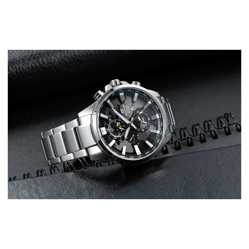 Casio EDIFICE Creative Earth Voděodolný Křemenný Strojek Nerezový Pásek Japonské a Korejské Hodinky Pánské Hodinky Černý Ciferník EFR-303D-1AVUPR