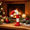Red And White Holiday Decor Candy Cane Figurine with Limbs, 3D Printed Christmas Centerpiece, Cute Gift for Kids Sitting Figure Shelf Mantel