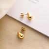 Fashionable Minimalist Gold Color Stainless Steel Irregular Water Drop Stud Earrings for Woman Charm Korea Jewelry Colorfast
