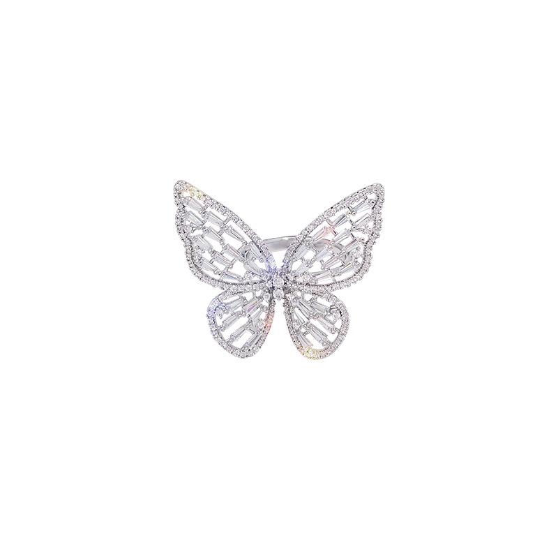 Elegant Butterfly Open Ring: European & American Luxury Korean Style Adjustable Open