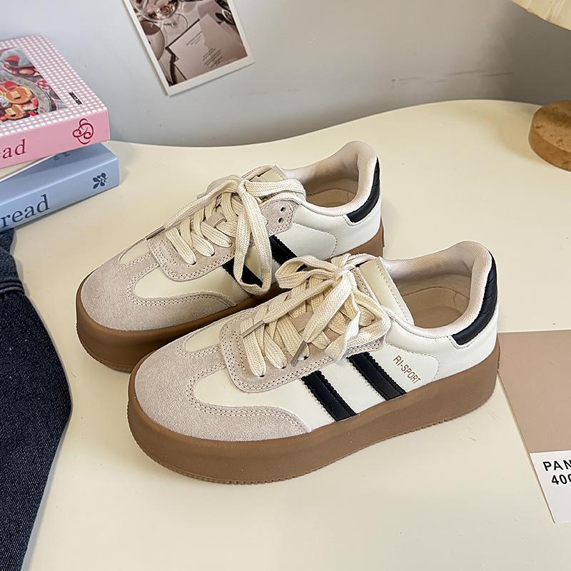 

Мода 2025 Весна Гонконгский стиль Балетки Женские Туфли Аган Обувь на толстой платформе Дышащая обувь Повседневная Миноритарная Винтажная Обувь Дерби 35