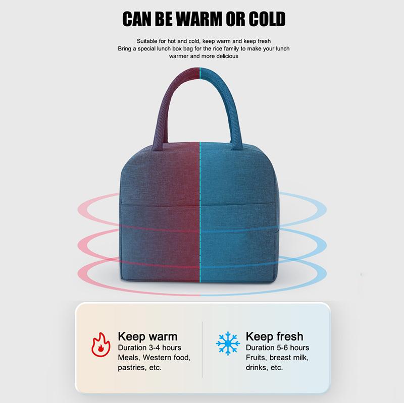 Portable Lunch Bag Thermal Insulated Cooler Bag Picnic Food Storage Bags Lunch Box Tote Travel Picnic Handbag