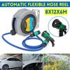 Car Cleaning Gray Flexible Hose Reel Automatic Reel Retractable Pipe TPU Clamping Tube Irrigation Sprayer Garden Hose Water Spray Garage Tool 8x12x6M