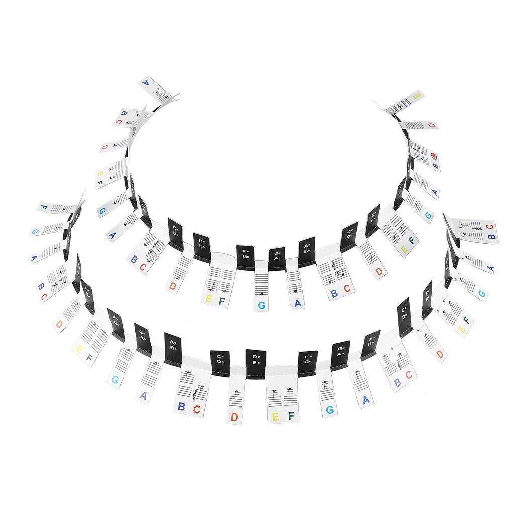 Removable 88 Key Piano Keyboard Note Labels Colorful Notes Guide Letters Stickers for Kids Beginner Learning