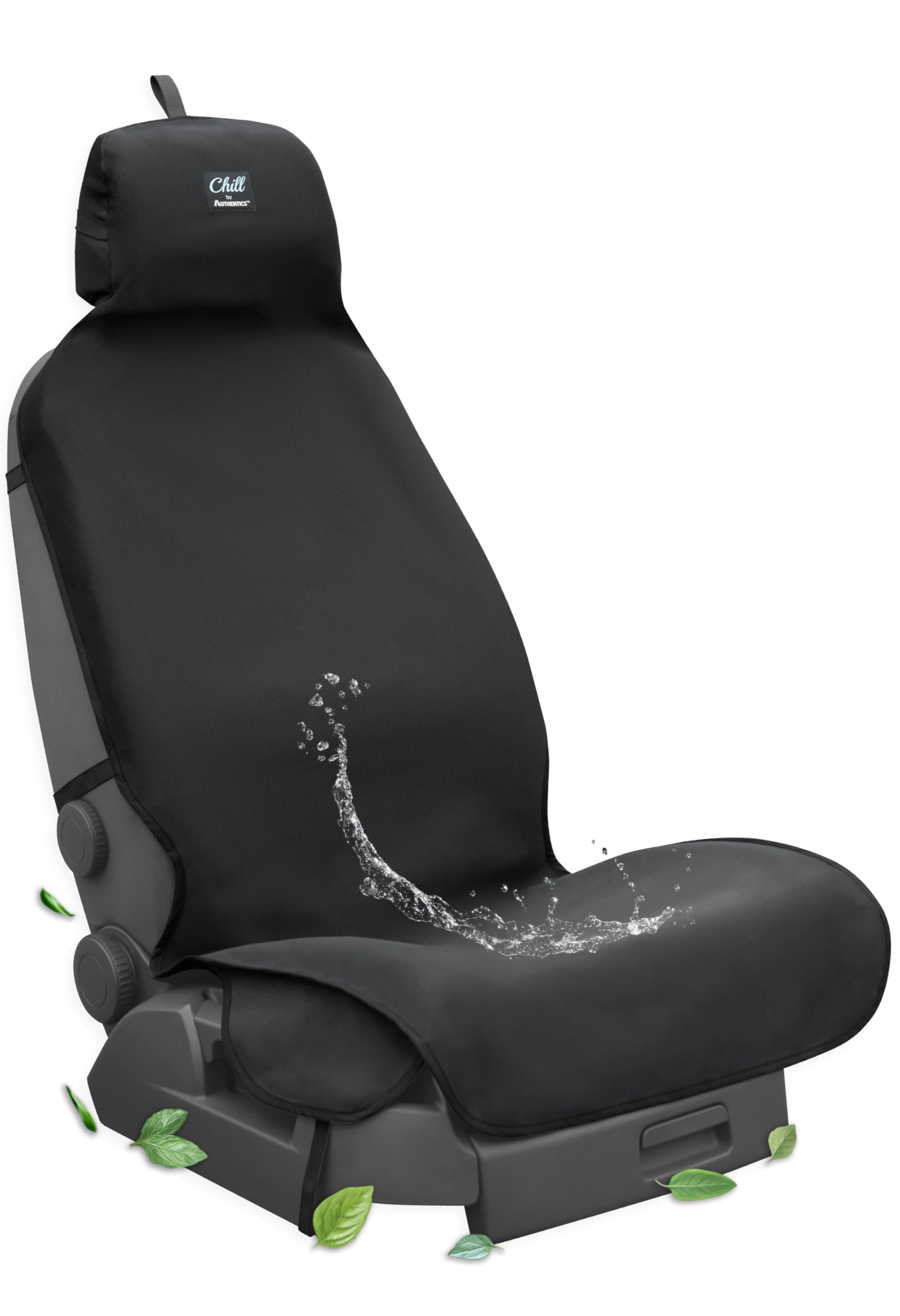 

Чехлы для автомобильных сидений AUTHENTICS Chill Light Водонепроницаемые антибактериальные дезодорирующие чехлы для автомобильных сидений Легко надевать Универсальные моющиеся для комфортной езды чёрный