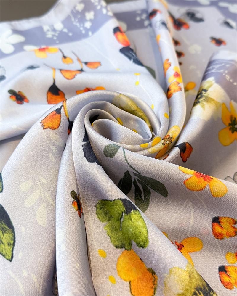 Summer Luxury Style Square Scarves Women Silk Scarf Floral Bandana Small Neckties Hairbands Foulard Shawl