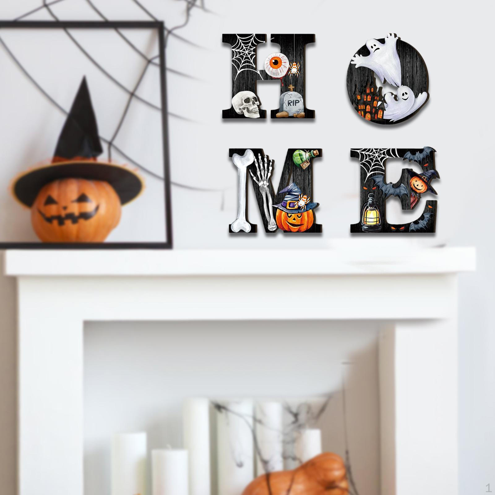 

Halloween Door Sign Cartoon Welcome Signs Large Size Wooden Decoration Wall or Doors Plaque for