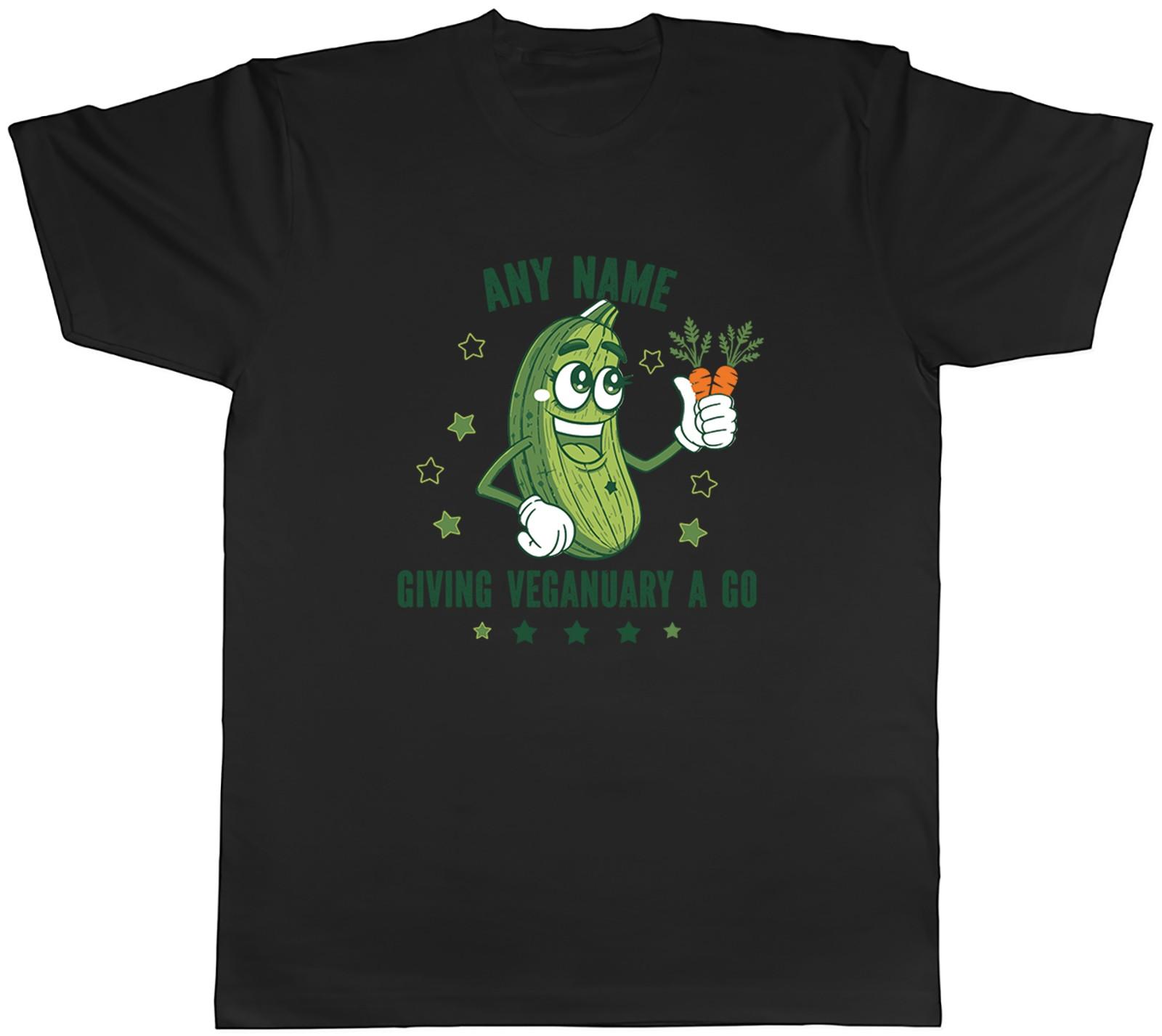Personalised Funny Giving Veganuary a Go Mens T-Shirt Tee Gift Top XXXXL