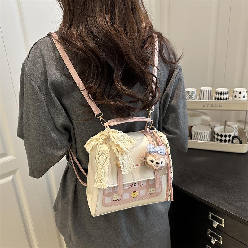 Schoolbag personality foreign trend niche design small square bag fashion 1011 summer new texture casual women's backpack